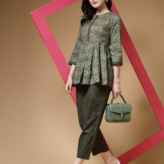 Indibelle Cotton Floral Print  Co-ord Set