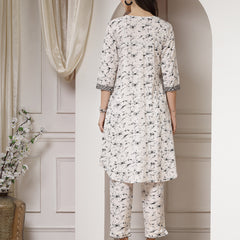 Indibelle Cotton Abstract Print Co-ord Set (Black)
