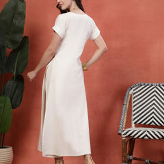 Indibelle Linen Touch Co-ord Set (Off White)