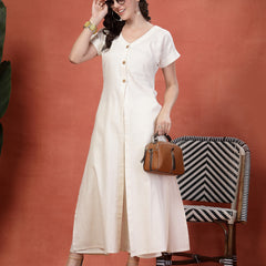 Indibelle Linen Touch Co-ord Set (Off White)