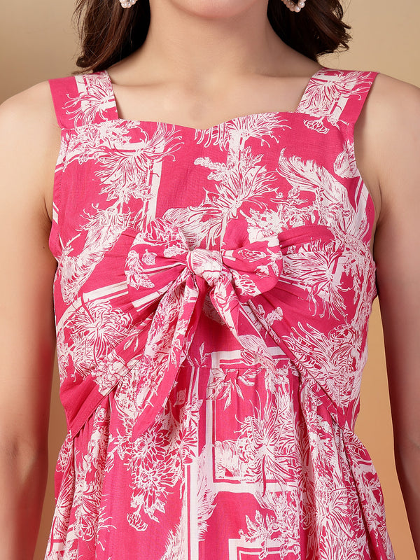 Indibelle Cotton Abstract Print Dress