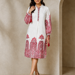 Indibelle Paisley Print Cotton Shirt Dress