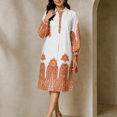 Indibelle Paisley Print Cotton Shirt Dress