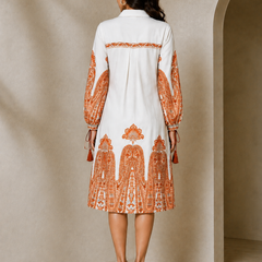 Indibelle Paisley Print Cotton Shirt Dress
