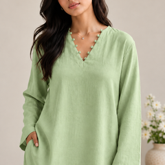 Indibelle Wrinkle Rayon Relaxed-Fit Co-ord Set