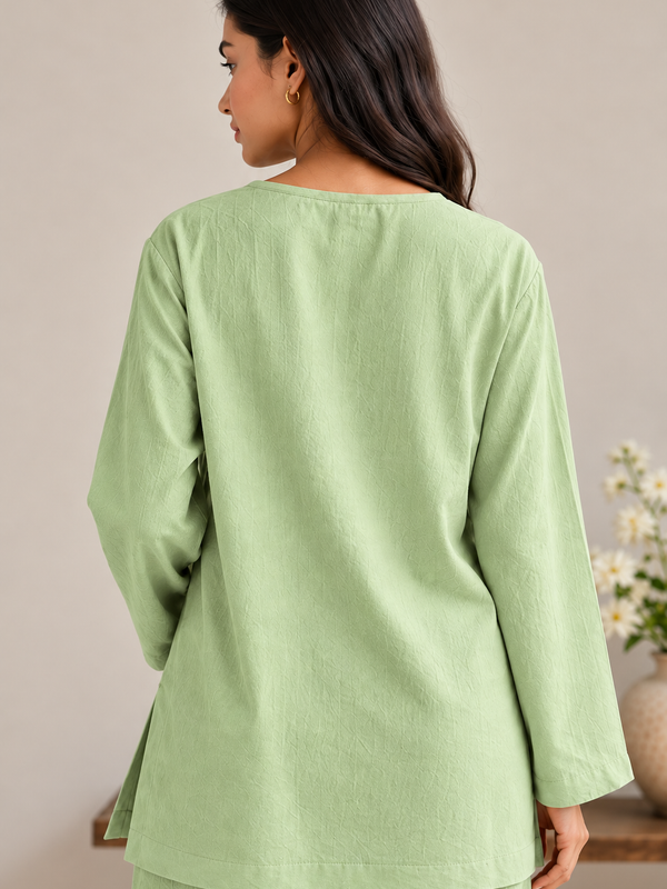 Indibelle Wrinkle Rayon Relaxed-Fit Co-ord Set