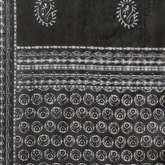 Indibelle Cotton Calf Length Floral Print A-Line Kurta set (Black)