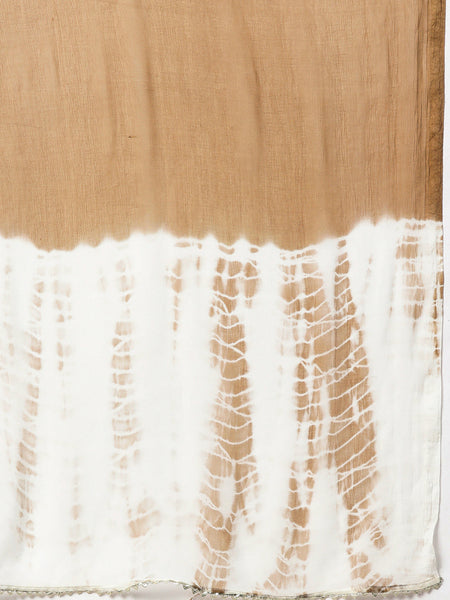 Indibelle Tie-Dye Chiffon Dupatta (Brown)