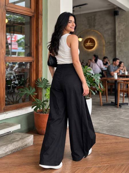 Indibelle Overlap Wide-Leg Trousers