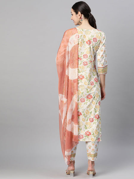 Indibelle Tie-Dye Chiffon Dupatta (Peach)