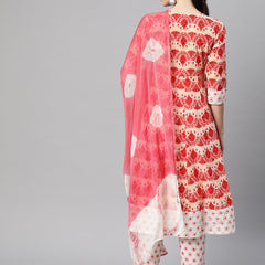 Indibelle Tie-Dye Chiffon Dupatta (Pink)