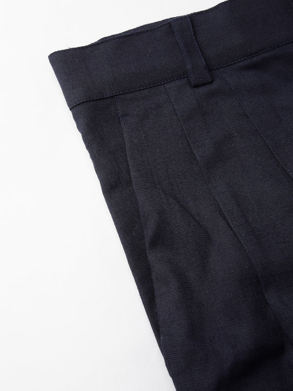 Indibelle Viscose Lycra Premium Straight Fit Trousers (Blue)