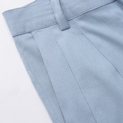 Indibelle Viscose Lycra Premium Straight Fit Trousers (Sky Blue)