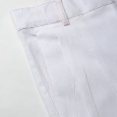 Indibelle Viscose Lycra Premium Straight Fit Trousers (White)