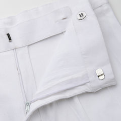 Indibelle Viscose Lycra Premium Straight Fit Trousers (White)
