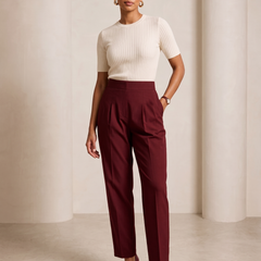 Women Mid-Rise Straight-Fit Cotton Trousers