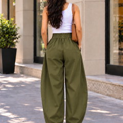 Indibelle Linen Blend Barrel Trouser
