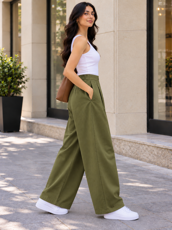 Indibelle Linen Blend Barrel Trouser