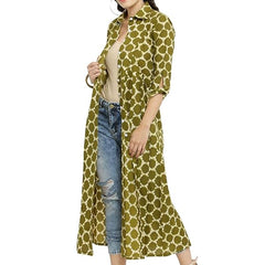 Indibelle Cotton Printed Long Cape (Blue)