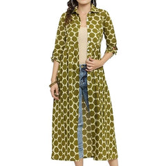 Indibelle Cotton Printed Long Cape (Blue)