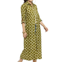 Indibelle Cotton Printed Long Cape (Blue)