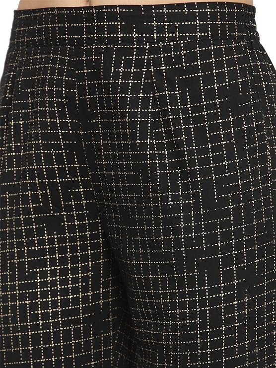 Indibelle Cotton Flared Sharara Pants (Black)