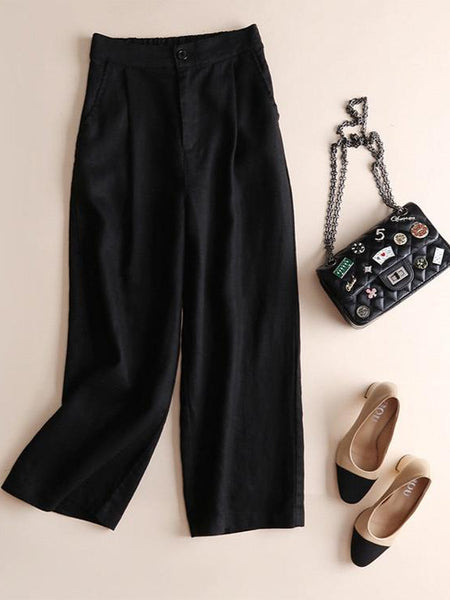 Women's High-Waisted Wide-Leg Trousers