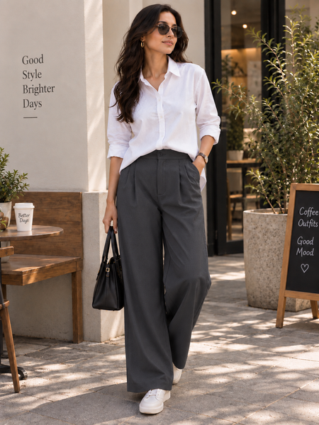 Indibelle Women’s Urban Chic Shirt & Trouser Co-Ord Set