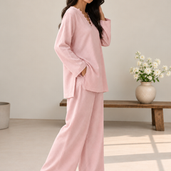 Indibelle Wrinkle Rayon Relaxed-Fit Co-ord Set