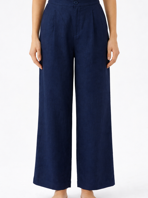 Women Wide Leg Linen Trousers