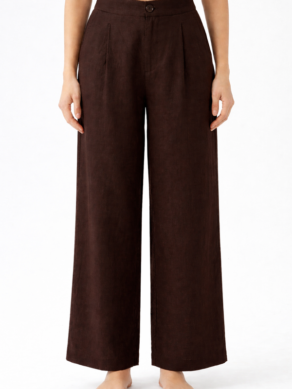 Women Wide Leg Linen Trousers