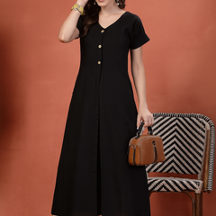 Indibelle Linen Touch Co-ord Set (Black)