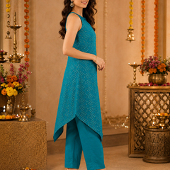 Indibelle Bandhani Print Modal Silk Kurta Set