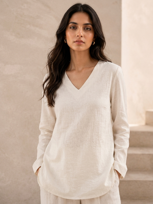 Indibelle Premium Women's Linen Blend Coord set