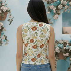 Indibelle OFF White Printed Top