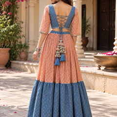 Indibelle Cotton Butti-Print Lehenga Set