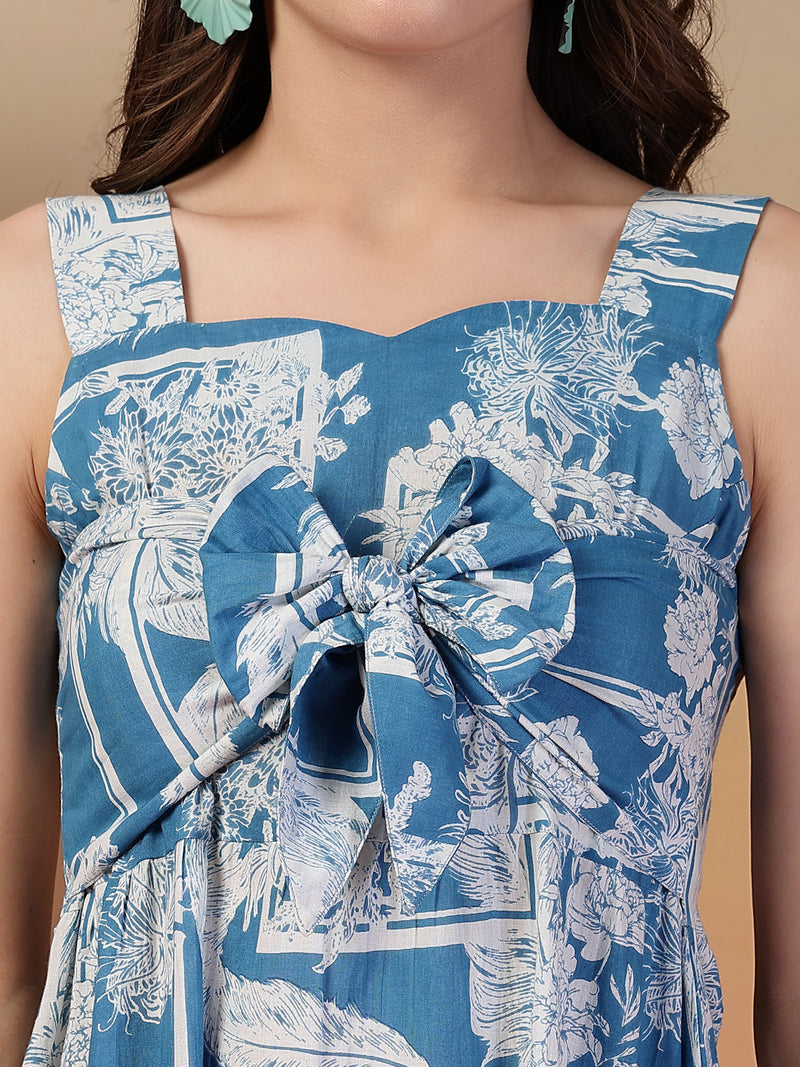 Indibelle Cotton Abstract Print Dress