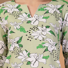 Indibelle Rayon Abstarct Print Co-ord Set (Green)