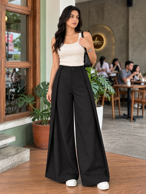 Indibelle Overlap Wide--Leg Trousers