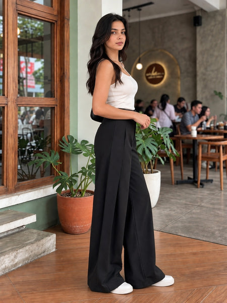 Indibelle Overlap Wide-Leg Trousers