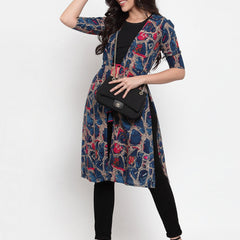Indibelle Rayon Multi Abstract Print Shrug Cap