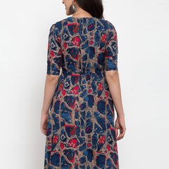 Indibelle Rayon Multi Abstract Print Shrug Cap