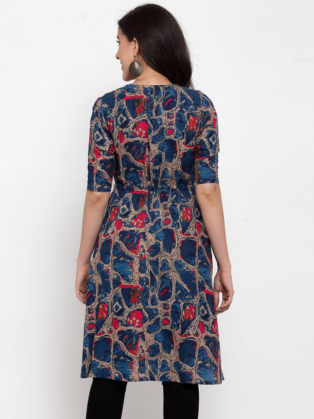 Indibelle Rayon Multi Abstract Print Shrug Cap