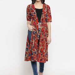 Indibelle Rayon Multi Abstract Print Shrug Cap