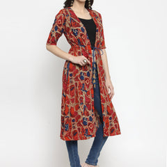 Indibelle Rayon Multi Abstract Print Shrug Cap