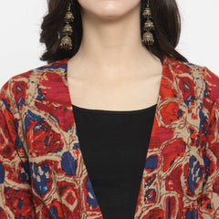 Indibelle Rayon Multi Abstract Print Shrug Cap