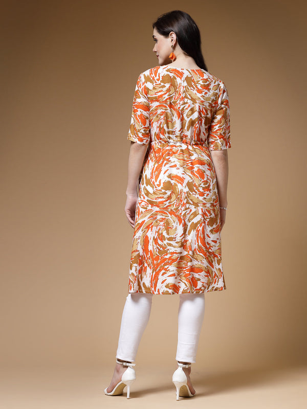 Indibelle Rayon Multi Abstract Print Shrug Cap