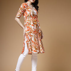 Indibelle Rayon Multi Abstract Print Shrug Cap