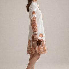Indibelle Paisley Print Cotton Shirt Dress