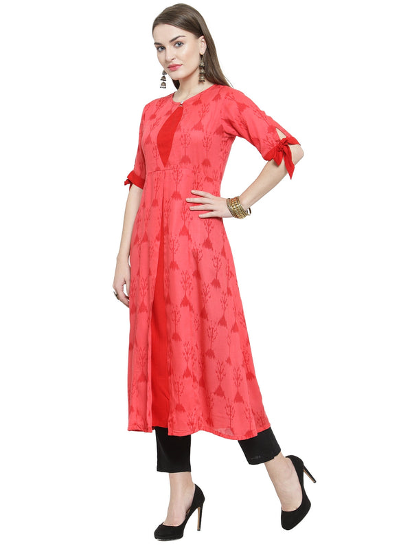 Indibelle gajari colour rayon A-line kurta 